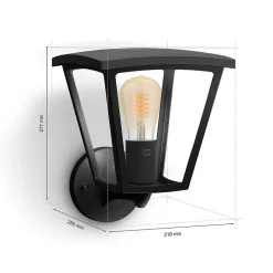 Applique Murale D'Exterieur Philips Hue White Inara Led Noir, 1 Lumiere