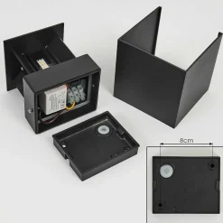 Applique Murale D'Exterieur Tamarin Led Noir, 2 Lumieres