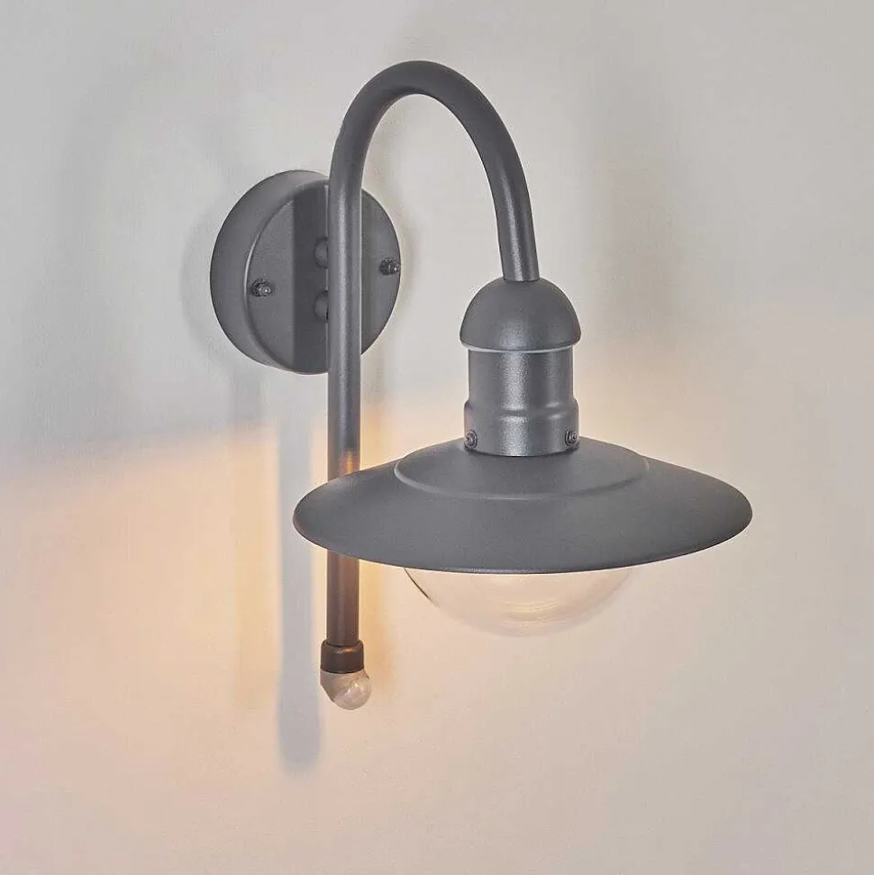 Applique Murale D'Exterieur Elima Anthracite, 1 Lumiere, Detecteur De Mouvement