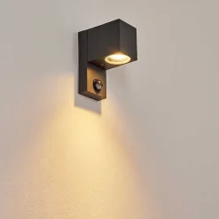 Applique Murale D'Exterieur Kingstown Anthracite, Transparent, 1 Lumiere, Detecteur De Mouvement