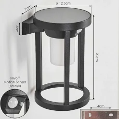 Applique Murale D'Exterieur Lokpano Led Noir, 1 Lumiere, Detecteur De Mouvement, Changeur De Couleurs
