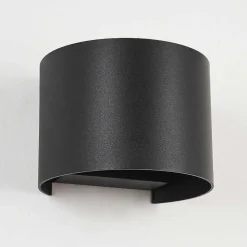 Applique Murale D'Exterieur Tamarin Led Noir, 2 Lumieres