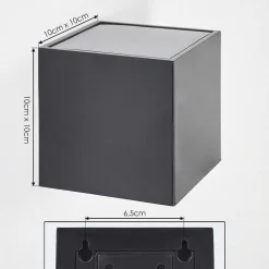 Applique Murale Exterieure Solaire Lapeer Led Noir, 1 Lumiere