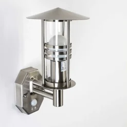 Applique Murale Forli Acier Inoxydable, 1 Lumiere, Detecteur De Mouvement