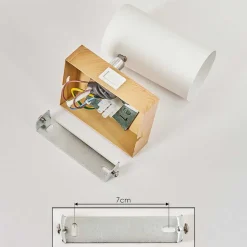 Applique Murale Javel Chrome, Couleur Bois, Ecru, 1 Lumiere