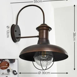 Applique Murale Lappo Rouille, 1 Lumiere