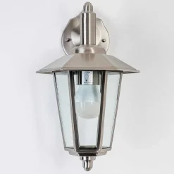 Applique Murale Moskau Down Acier Inoxydable, Transparent, 1 Lumiere