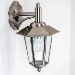 Applique Murale Moskau Down Acier Inoxydable, Transparent, 1 Lumiere