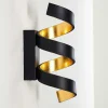 Applique Murale Rezat Led Noir Dore, 1 Lumiere