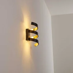 Applique Murale Rezat Led Noir Dore, 1 Lumiere