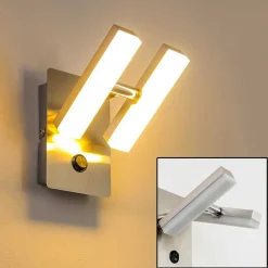 Applique Murale Sakami Led Nickel Mat, 2 Lumieres