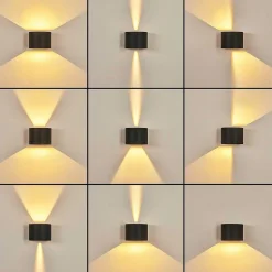 Applique Murale Strandaa Led Noir, 2 Lumieres
