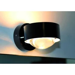 Applique Murale Top-Light Pukwall Led Noir, 2 Lumieres
