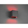 Applique Murale Trio Figo Led Noir, 1 Lumiere, Telecommandes, Changeur De Couleurs