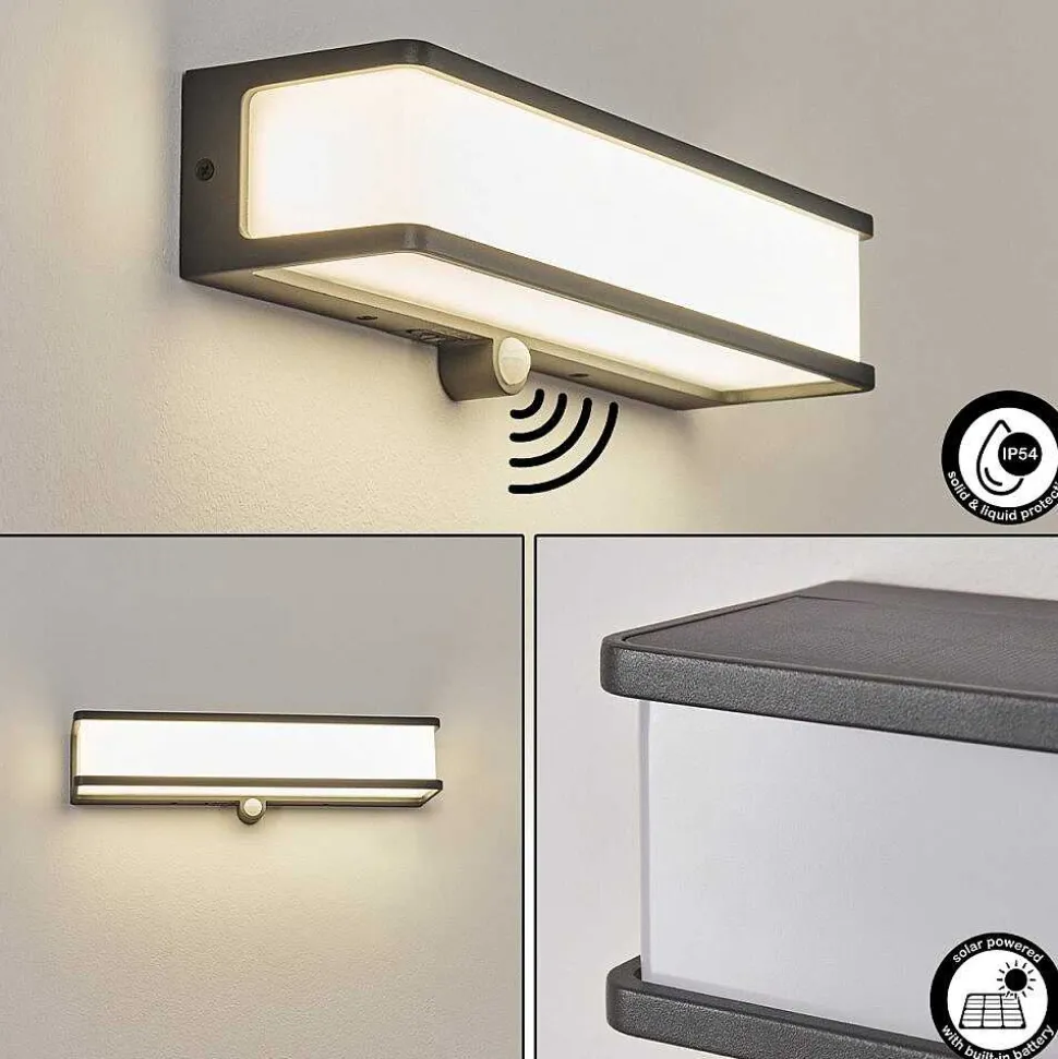 Applique Solaire Burseryd Led Anthracite, 1 Lumiere, Detecteur De Mouvement