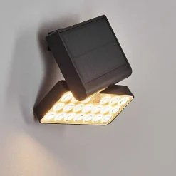 Applique Solaire Estampes Led Anthracite, 1 Lumiere, Detecteur De Mouvement