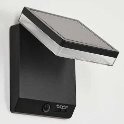 Applique Solaire Lonquimai Led Noir, 1 Lumiere, Detecteur De Mouvement