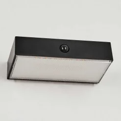 Applique Solaire Seilhac Led Noir, 1 Lumiere, Detecteur De Mouvement
