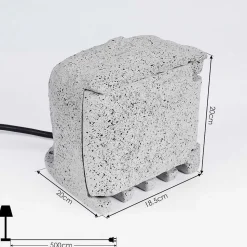 Bloc De Prises Électriques D'Exterieur Tinu Noir, Pierre