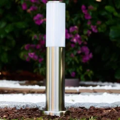 Borne D'Éclairage Caserta Acier Inoxydable, 1 Lumiere
