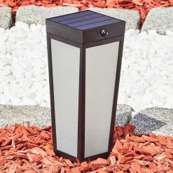 Borne Lumineuse Begg Led Noir, 1 Lumiere, Detecteur De Mouvement, Changeur De Couleurs