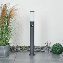 Borne Lumineuse Caserta Anthracite, 1 Lumiere, Detecteur De Mouvement