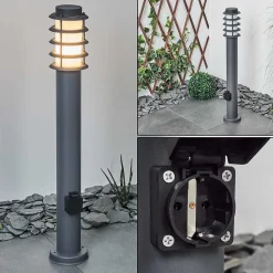 Borne Lumineuse Caserta Anthracite, 1 Lumiere