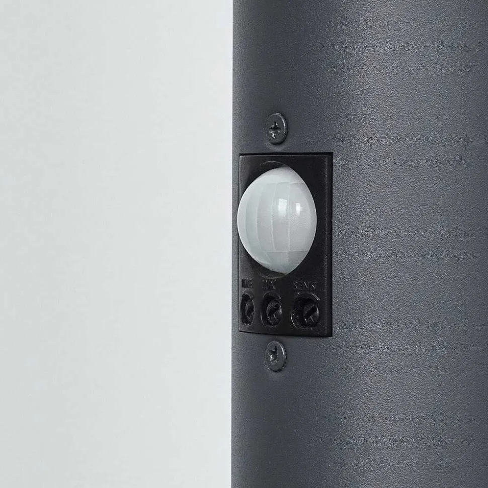 Borne Lumineuse Caserta Anthracite, 1 Lumiere, Detecteur De Mouvement