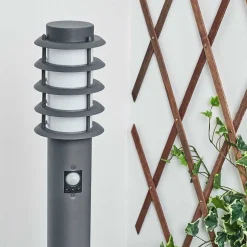 Borne Lumineuse Caserta Anthracite, 1 Lumiere, Detecteur De Mouvement