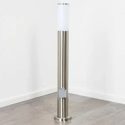 Borne Lumineuse Caserta Nickel Mat, 1 Lumiere