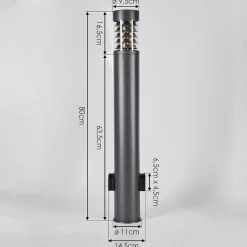 Borne Lumineuse Dakar Anthracite, 1 Lumiere