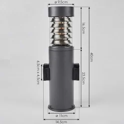 Borne Lumineuse Dakar Anthracite, 1 Lumiere