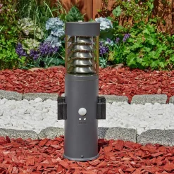 Borne Lumineuse Dakar Anthracite, 1 Lumiere, Detecteur De Mouvement