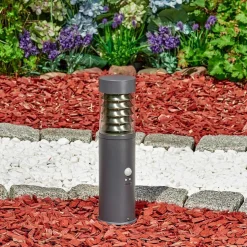 Borne Lumineuse Dakar Anthracite, 1 Lumiere, Detecteur De Mouvement