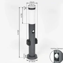 Borne Lumineuse Gaborone Anthracite, 1 Lumiere, Detecteur De Mouvement