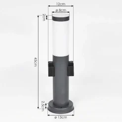 Borne Lumineuse Gaborone Anthracite, 1 Lumiere