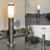 Borne Lumineuse Gaborone Led Nickel Mat, 1 Lumiere, Detecteur De Mouvement