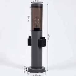 Borne Lumineuse Gaborone Anthracite, 1 Lumiere
