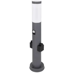 Borne Lumineuse Globo Boston Anthracite, 1 Lumiere, Detecteur De Mouvement