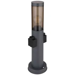 Borne Lumineuse Globo Boston Anthracite, 1 Lumiere