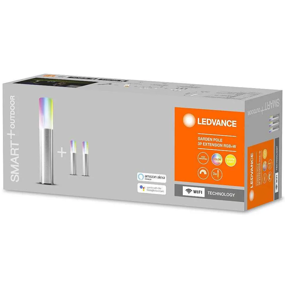 Borne Lumineuse Ledvance Garden Pole Acier Inoxydable, 1 Lumiere, Changeur De Couleurs