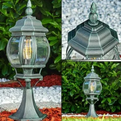 Borne Lumineuse Lentua Vert, Noir, 1 Lumiere