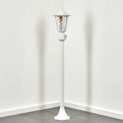 Borne Lumineuse Loria Blanc, 1 Lumiere, Detecteur De Mouvement