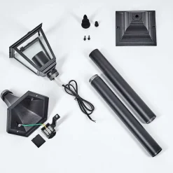 Borne Lumineuse Naofe Noir, 1 Lumiere