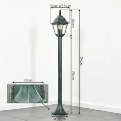 Borne Lumineuse Naofe Vert, Noir, 1 Lumiere
