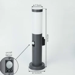 Borne Lumineuse Sessa Anthracite, 1 Lumiere, Detecteur De Mouvement