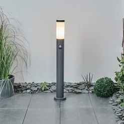 Borne Lumineuse Sessa Anthracite, 1 Lumiere, Detecteur De Mouvement