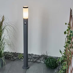 Borne Lumineuse Sessa Anthracite, 1 Lumiere, Detecteur De Mouvement