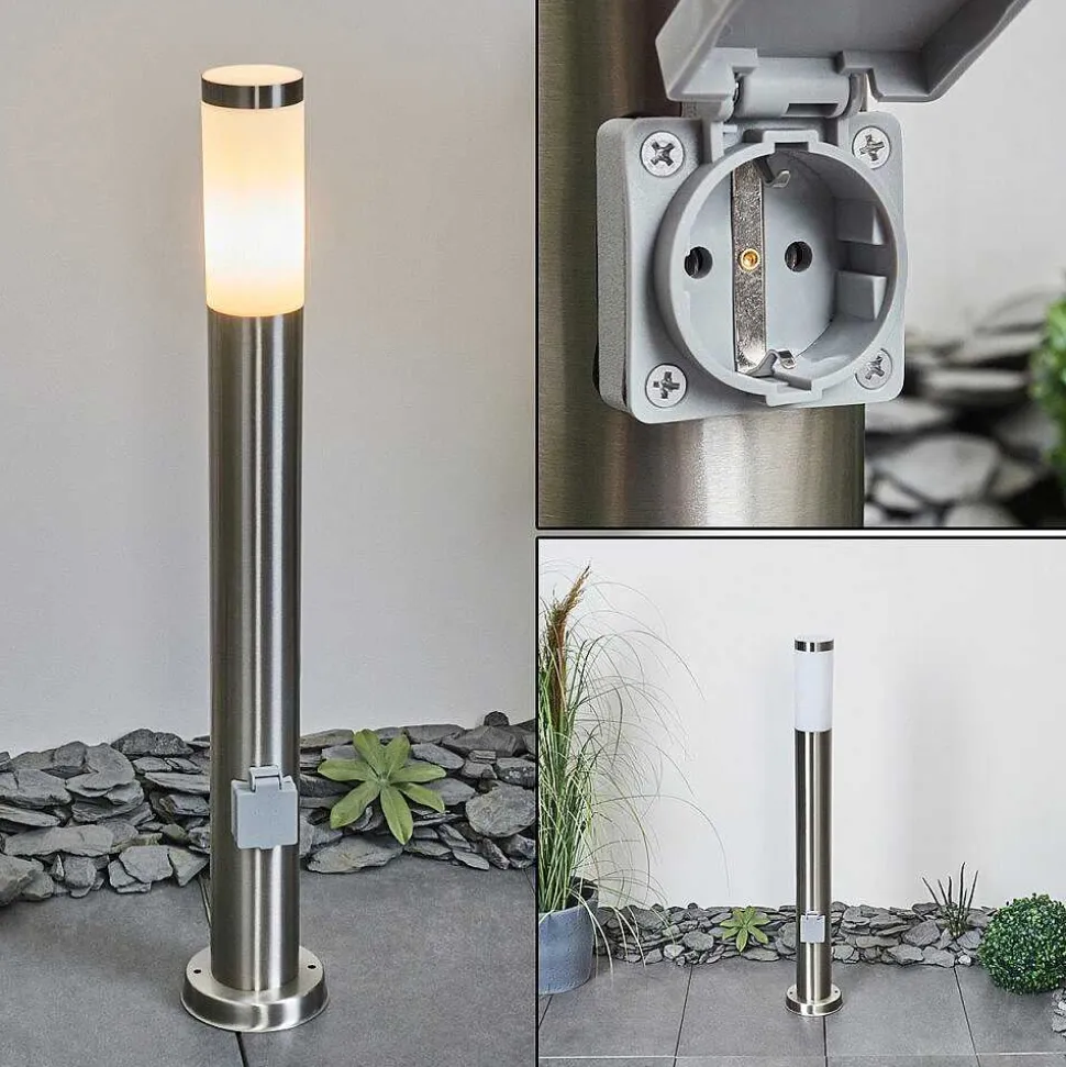 Borne Lumineuse Sessa Nickel Mat, 1 Lumiere