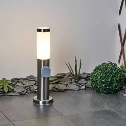Borne Lumineuse Sessa Nickel Mat, 1 Lumiere